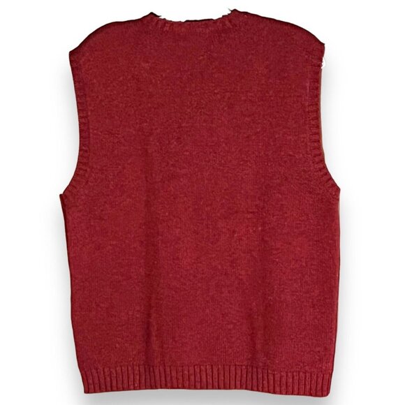 Vintage Lambswool Sweater Vest Mens Large Grandpa Academia Y2K Preppy Professor - Picture 2 of 8